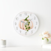 ピンク淡い色のパンプキンストーリーブックシック大きな時計 ラージ壁時計 (ホーム)