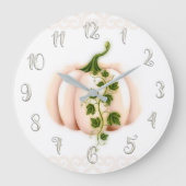 ピンク淡い色のパンプキンストーリーブックシック大きな時計 ラージ壁時計 (正面)