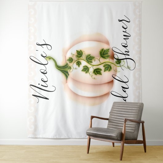 ピンク淡い色のパンプキンストーリーブックシック秋の結婚式 タペストリー (インサイチュ)