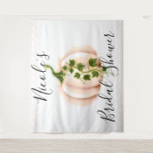 ピンク淡い色のパンプキンストーリーブックシック秋の結婚式 タペストリー (正面)