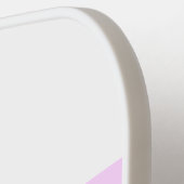 ピンク淡い色のパープルブルーストライプ文字 ピックルボールラケット (左詳細)