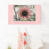 ピンク淡い色のヒマワリパーソナライズされた誕生日 横断幕 (インサイチュ)