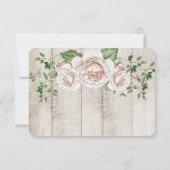 ピンク淡い色のファームハウスバーンウッドウェディングRSVP 出欠カード (裏面)