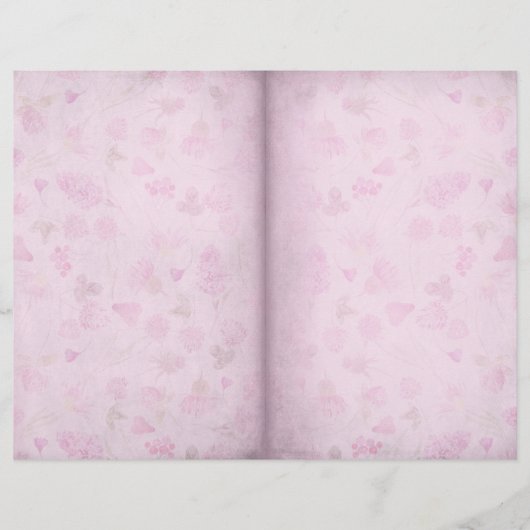 ピンク淡い色のフローラシャビースクラップブック紙 (正面)