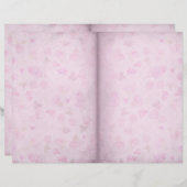 ピンク淡い色のフローラシャビースクラップブック紙 (正面/裏面)