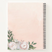 ピンク淡い色のフローラフォトウーマンメモリアルゲストブック ノートブック (裏面)