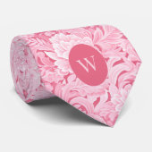 ピンク淡い色のフローラモノグラム ネクタイ (ロール)