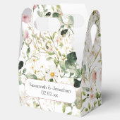 ピンク淡い色のフローラ結婚式の引き出物 フェイバーボックス (オープン)