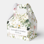 ピンク淡い色のフローラ結婚式の引き出物 フェイバーボックス (正面サイド)
