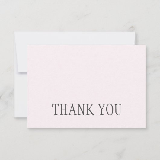 ピンク淡い色のフローラ葬式の忌引きありがとう サンキューカード (正面)