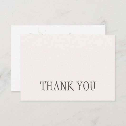 ピンク淡い色のフローラ葬式の忌引きありがとう サンキューカード (正面/裏面)