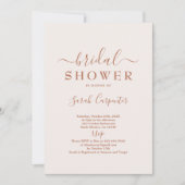 ピンク淡い色のボホブミニマルライダルシャワー招待状 招待状 (正面)