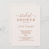 ピンク淡い色のボホブミニマルライダルシャワー招待状 招待状 (正面/裏面)
