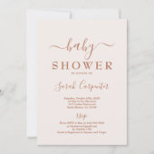 ピンク淡い色のボホミニマルベビーシャワー招待状 招待状 (正面)