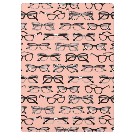 ピンク淡い色のメガネ、メガネ、アイウェア クリップボード (裏面)