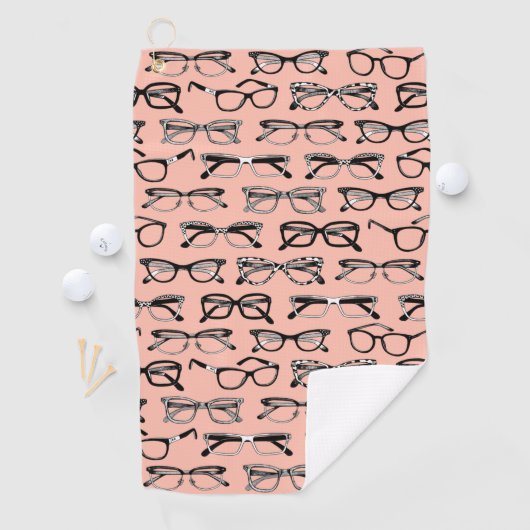 ピンク淡い色のメガネ、メガネ、アイウェア ゴルフタオル (インサイチュ)