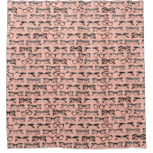 ピンク淡い色のメガネ、メガネ、アイウェア シャワーカーテン (正面)