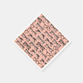 ピンク淡い色のメガネ、メガネ、アイウェア スタンダードカクテルナプキン (角)