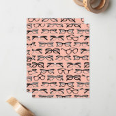 ピンク淡い色のメガネ、メガネ、アイウェア ノートカード (正面/裏面インサイチュ)