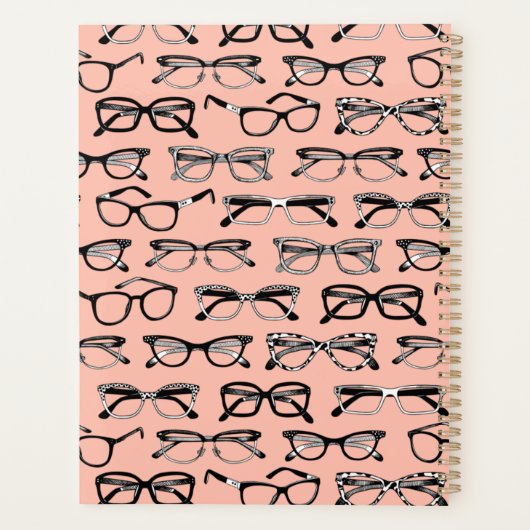 ピンク淡い色のメガネ、メガネ、アイウェア プランナー手帳 (裏面)