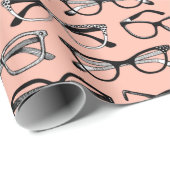 ピンク淡い色のメガネ、メガネ、アイウェア ラッピングペーパー (ロールコーナー)