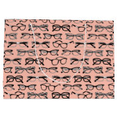 ピンク淡い色のメガネ、メガネ、アイウェア ラージペーパーバッグ (裏面)