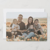 ピンク淡い色のメリークリスマスレトロスターズフラットフォト シーズンカード (裏面)