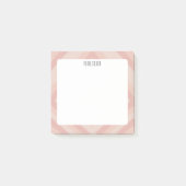 ピンク淡い色のラインカスタムシックモノグラムパーソナライズされた ポストイット (正面)