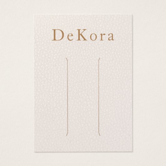 ピンク淡い色のレザー多毛クリップ表示カード (正面)