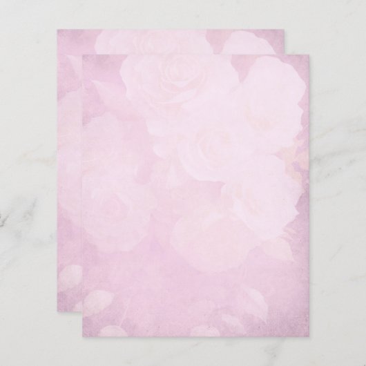 ピンク淡い色のローズスクラップブック紙 (正面/裏面)