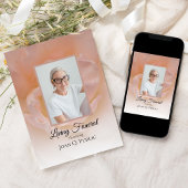 ピンク淡い色のローズフラワー花びらリビング葬式パーティー 招待状