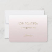 ピンク淡い色のローズフローラサンキューカード 出欠カード (裏面)