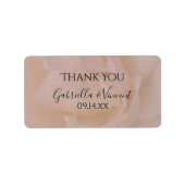 ピンク淡い色のローズフローラ結婚ズサンキューメッセージカード ラベル (正面)
