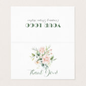 ピンク淡い色のローズブーケイラストレーション 名刺 (外部フラット)