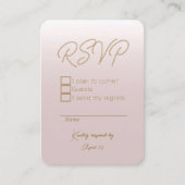 ピンク淡い色のローズ応答カード エンクロージャーカード (正面)