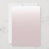 ピンク淡い色のローズ誕生日招待状カード サンキューカード (裏面)