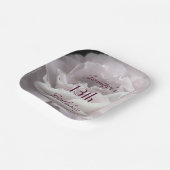 ピンク淡い色のローズ13th誕生日パーティー名前 ペーパープレート (傾斜あり)