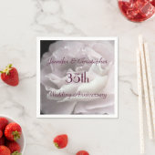 ピンク淡い色のローズ35結婚周年記念紙 スタンダードカクテルナプキン (インサイチュ)