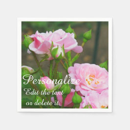 ピンク淡い色のローズ – 紙パーティーナプキンス スタンダードカクテルナプキン