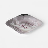 ピンク淡い色のローズ、21歳の誕生日パーティー、名前、フローラ ペーパープレート (傾斜あり)