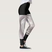 ピンク淡い色の抽象芸術の渦(フェイクブラックショート付き) レギンス (右)