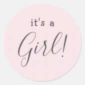 ピンク淡い色の水玉模様は女の子の好意だ ラウンドシール (正面)