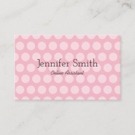 ピンク淡い色の水玉模様 名刺