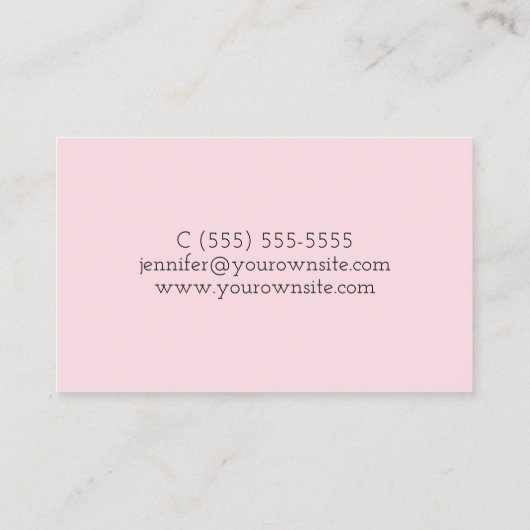 ピンク淡い色の水玉模様 名刺 (裏面)