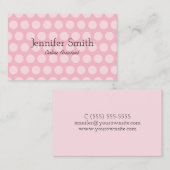 ピンク淡い色の水玉模様 名刺 (正面/裏面)