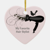 ピンク淡い色の美しいサロン美容師評価 セラミックオーナメント (正面)