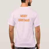 ピンク淡い色の色のクリスマスウィーズ印刷T字すごい- Tシャツ (裏面)
