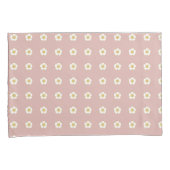 ピンク淡い色の色の黄色と白のバターカップの花 枕カバー (正面右)