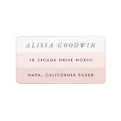 ピンク淡い色の色モダンブロック差出人住所 ラベル (正面)