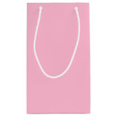 ピンク淡い色の色 スモールペーパーバッグ (裏面)